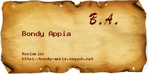 Bondy Appia névjegykártya